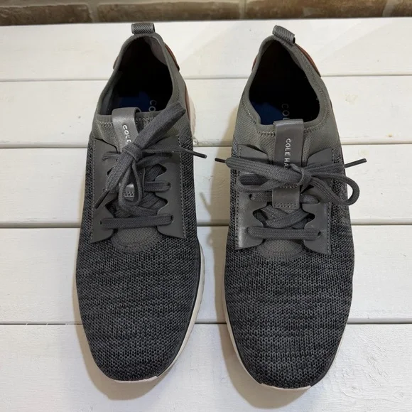 Cole Haan Grandsport Knit Oxford Casual Sneakers In Grey/ Brown Mens Size 10.5 - Picture 3 of 10